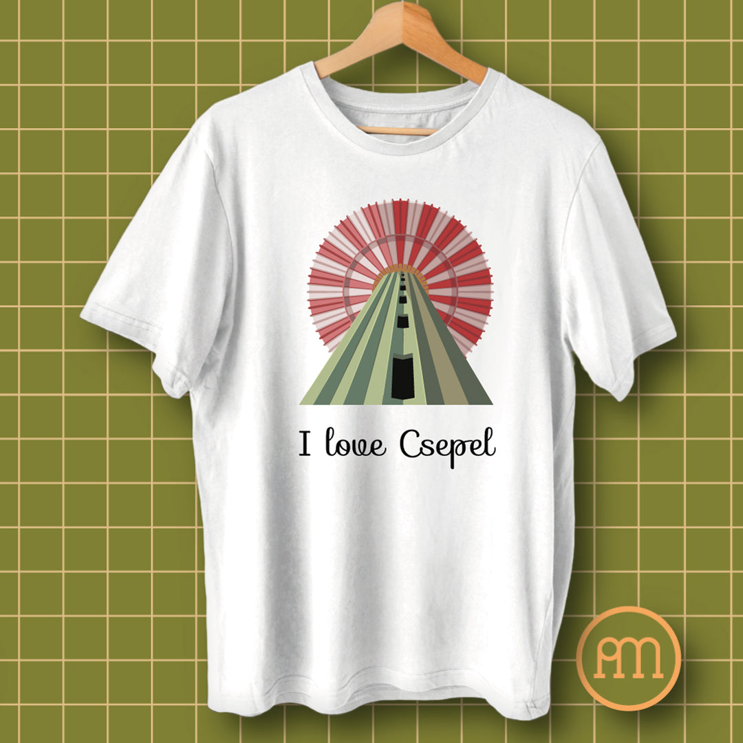 I love Csepel víztornyos grafikával - póló