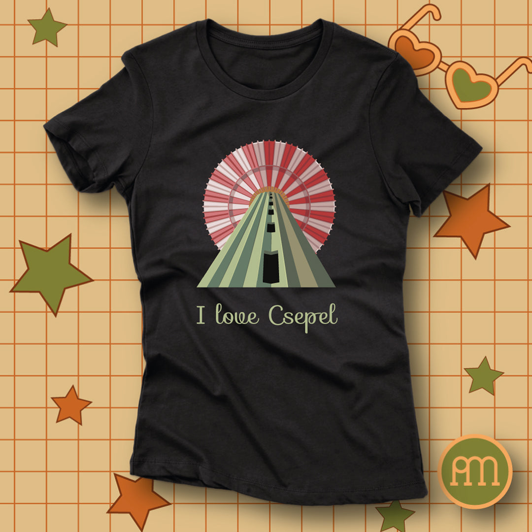 I love Csepel víztornyos grafikával - póló