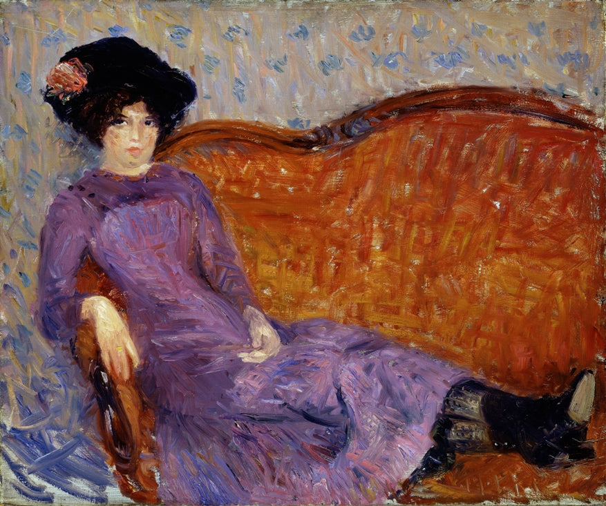 Glackens - Hölgy lila ruhában