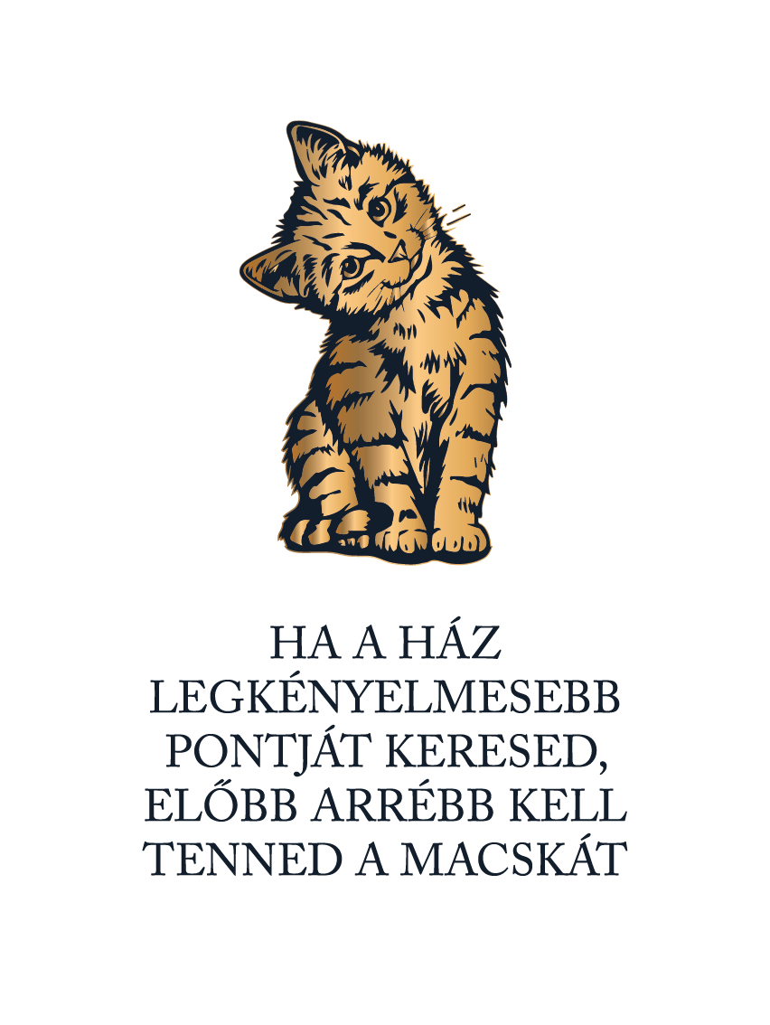 Macskakényelem - macskás idézetes póló