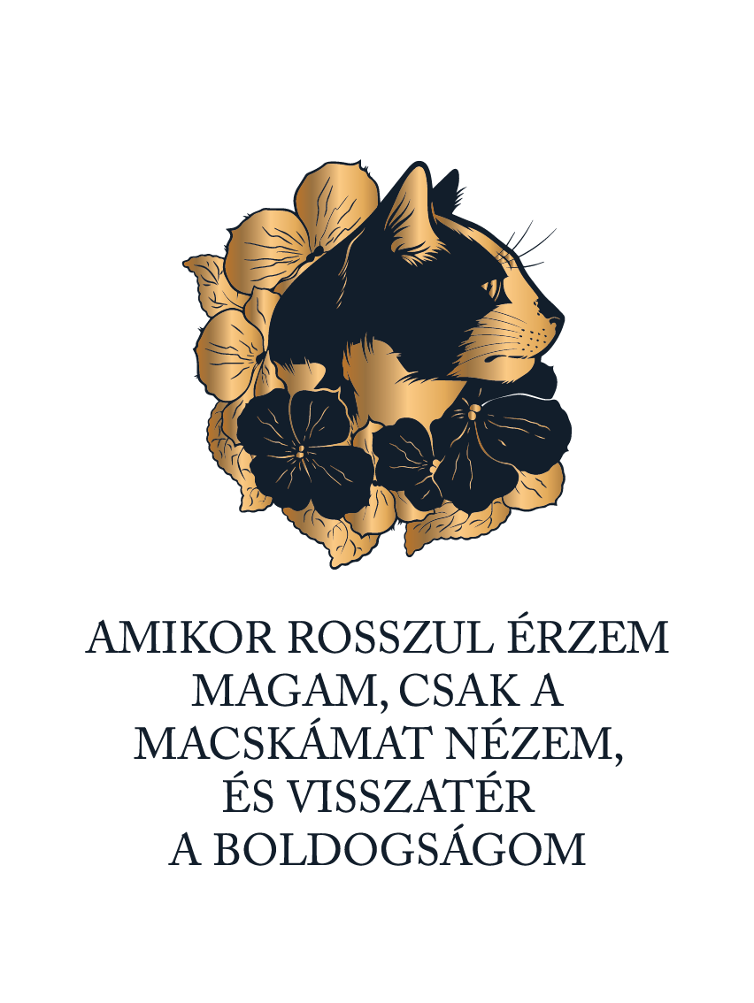 Macskaboldogság - macskás idézetes póló