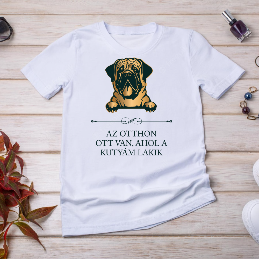 Masztiff - Az otthon ott van, ahol a kutyám lakik - póló