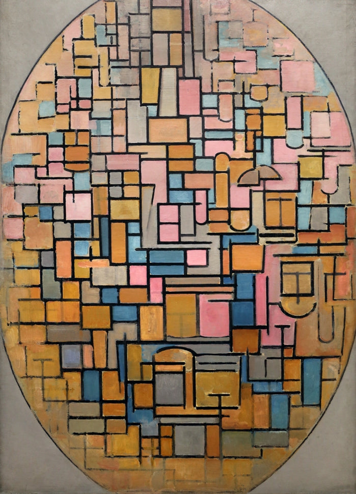 Mondrian - Színes ovális kompozíció