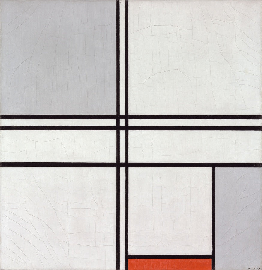 Mondrian - Piros, szürke kompozíció