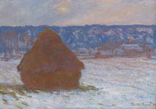 Claude Monet - Szénakazal a reggeli hóban