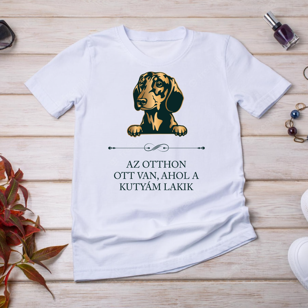 Tacskó - Az otthon ott van, ahol a kutyám lakik - póló