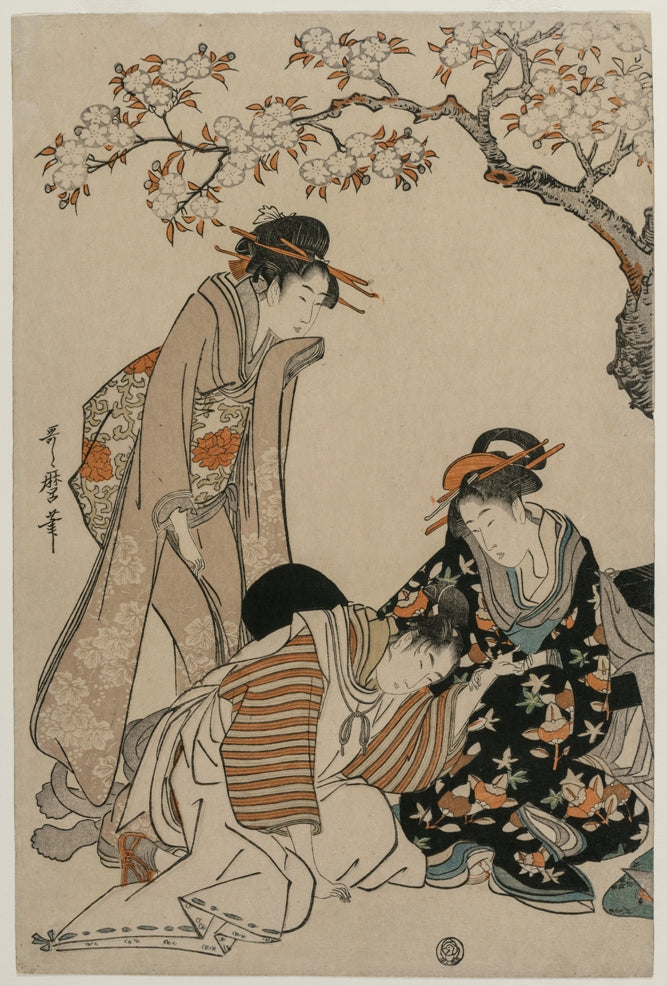 Utamaro Kitagawa - Hölgy a fa alatt