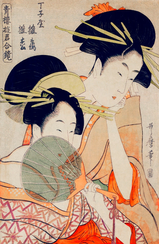 Utamaro Kitagawa - Két hölgy legyezővel