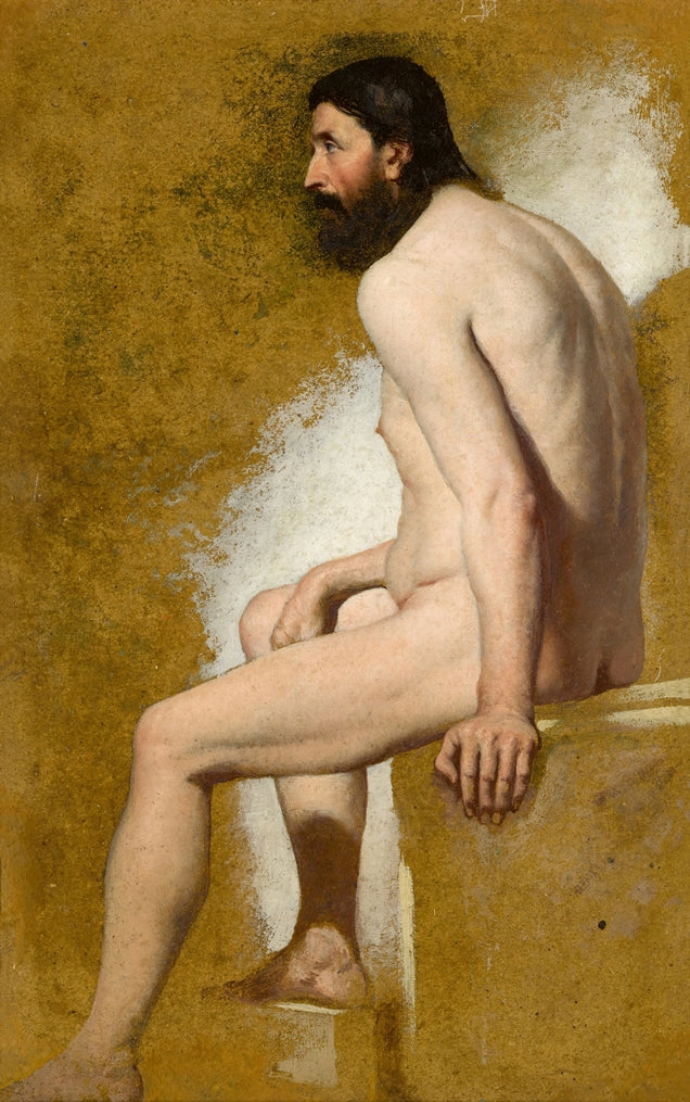 William Etty - Ülő férfi akt