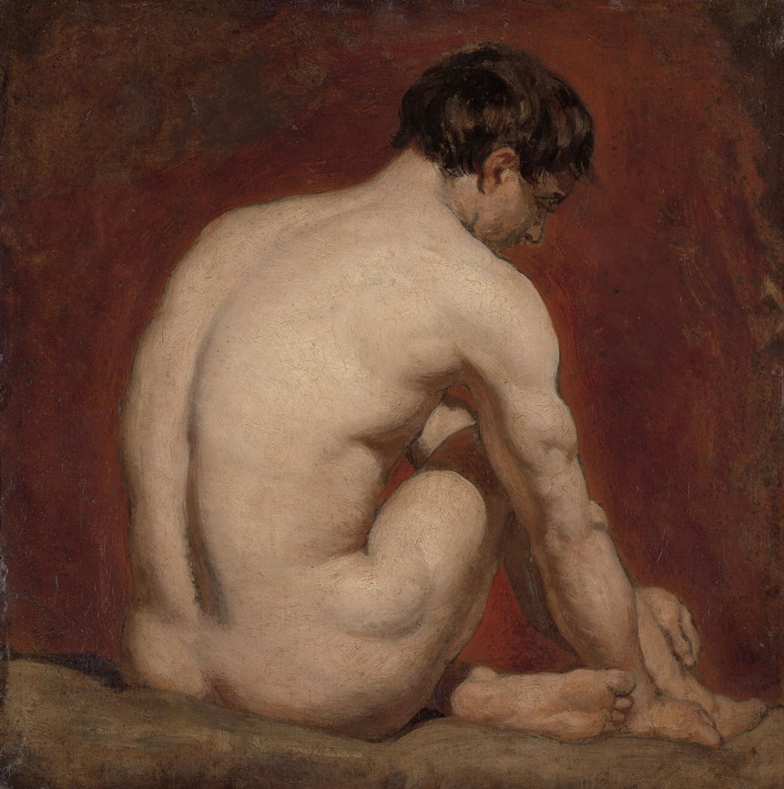 William Etty - Ülő férfi akt hátulról