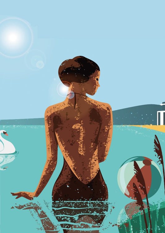 Fürdőruhában a Balatonon A4 vászonkép FÉLÁRON