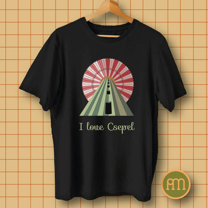 I love Csepel víztornyos grafikával - póló
