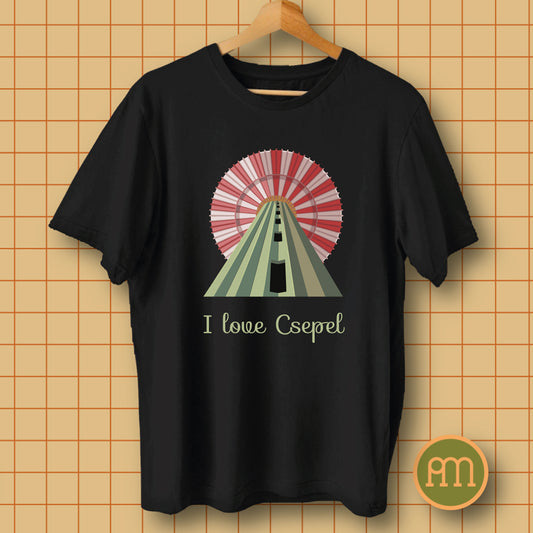 I love Csepel víztornyos grafikával - póló