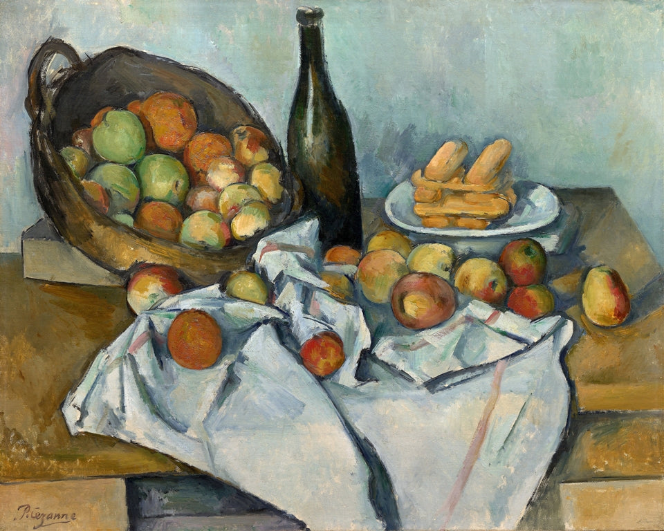 Paul Cézanne - Csendélet kosárral és borosüveggel
