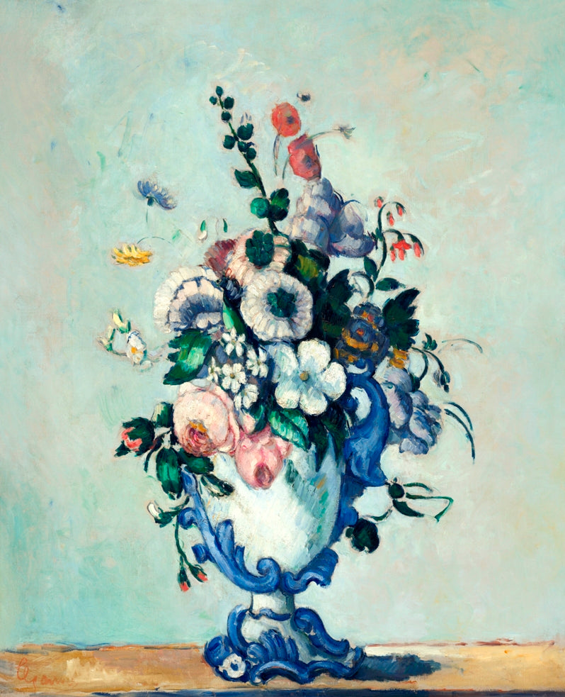 Paul Cézanne - Virágok rokokó vázában