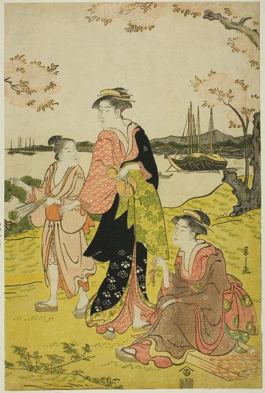 Chōbunsai Eishi - Piknik a cseresznyefák alatt