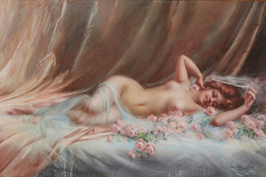 Delphin Enjolras - Akt rózsákkal