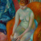 Glackens - Harisnyát húzó lány aktja