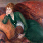 Glackens - Hölgy zöld ruhában