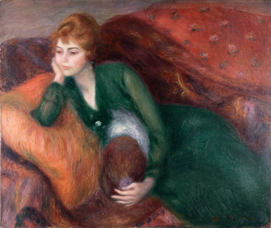 Glackens - Hölgy zöld ruhában