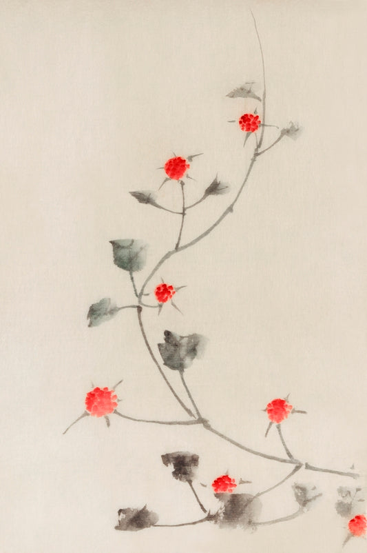 Hokusai - Kis piros virágok
