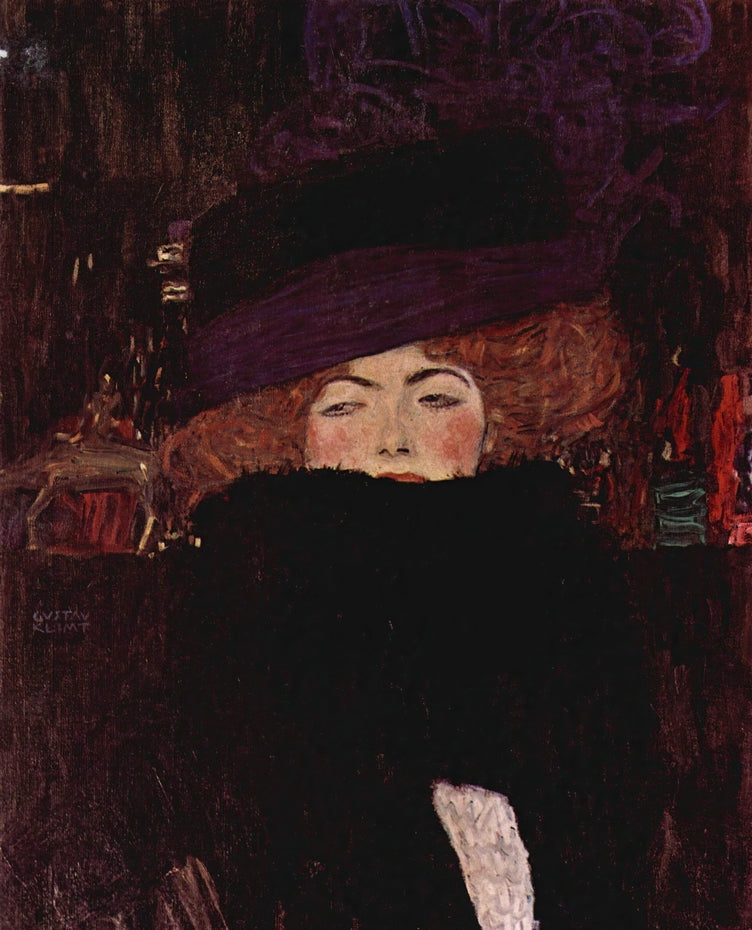 Klimt - Hölgy lila kalapban