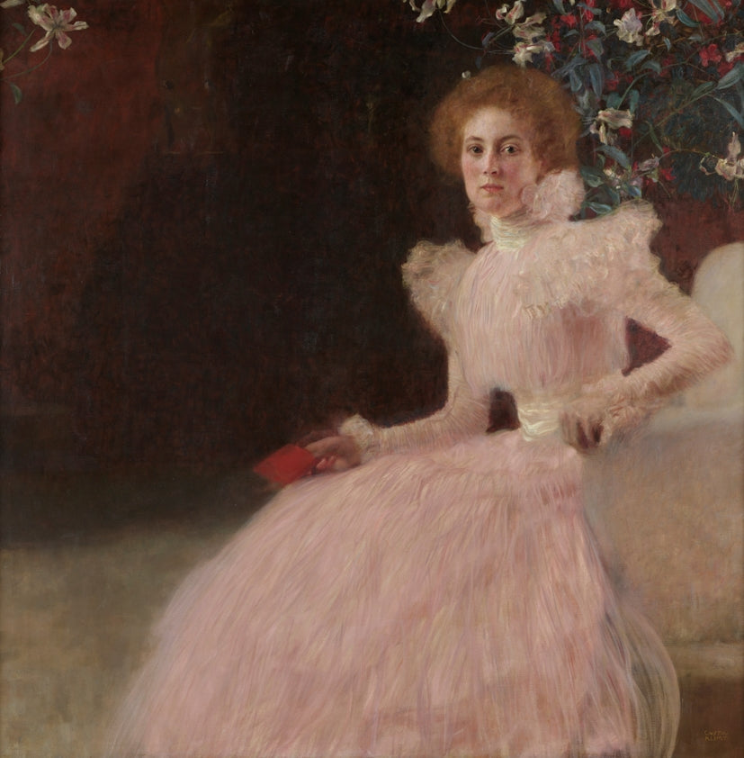 Klimt - Hölgy rózsaszín ruhában