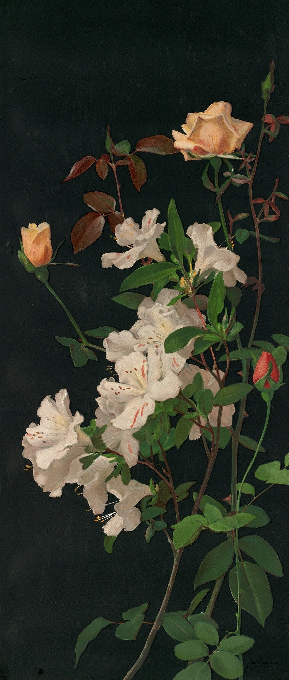 George Lambdin - Azálea és rózsák