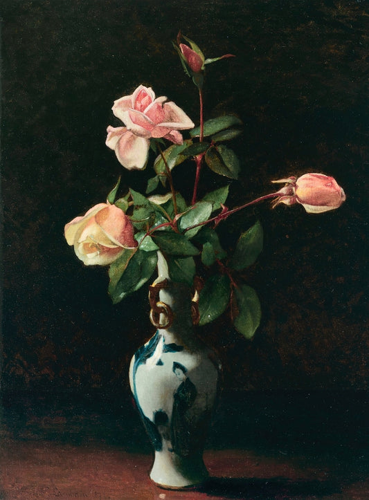 George Lambdin - Rózsa porcelánvázában