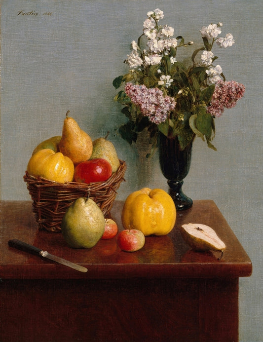 Latour - Csendélet virágokkal és gyümölcsökkel