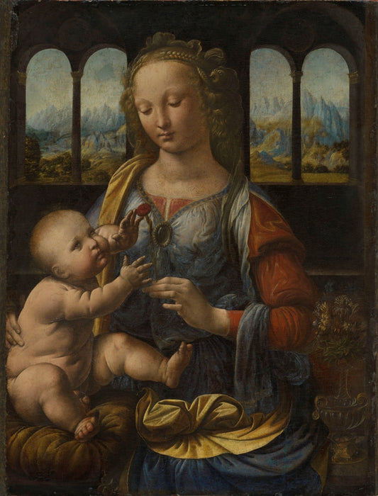 Leonardo da Vinci - Madonna piros szegfűvel