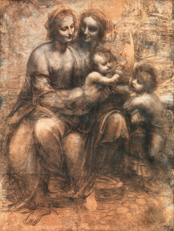 Leonardo da Vinci - Szent Anna harmadmagával (vázlat)