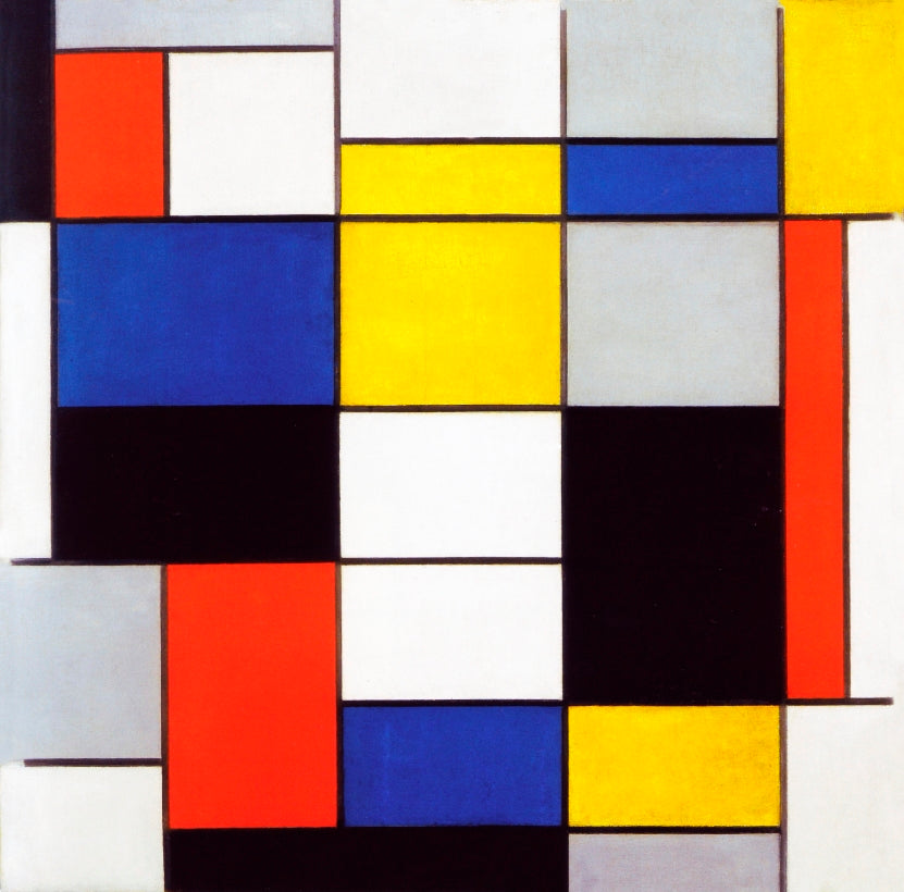 Mondrian - Piros, kék, sárga, fekete kompozíció - 1920