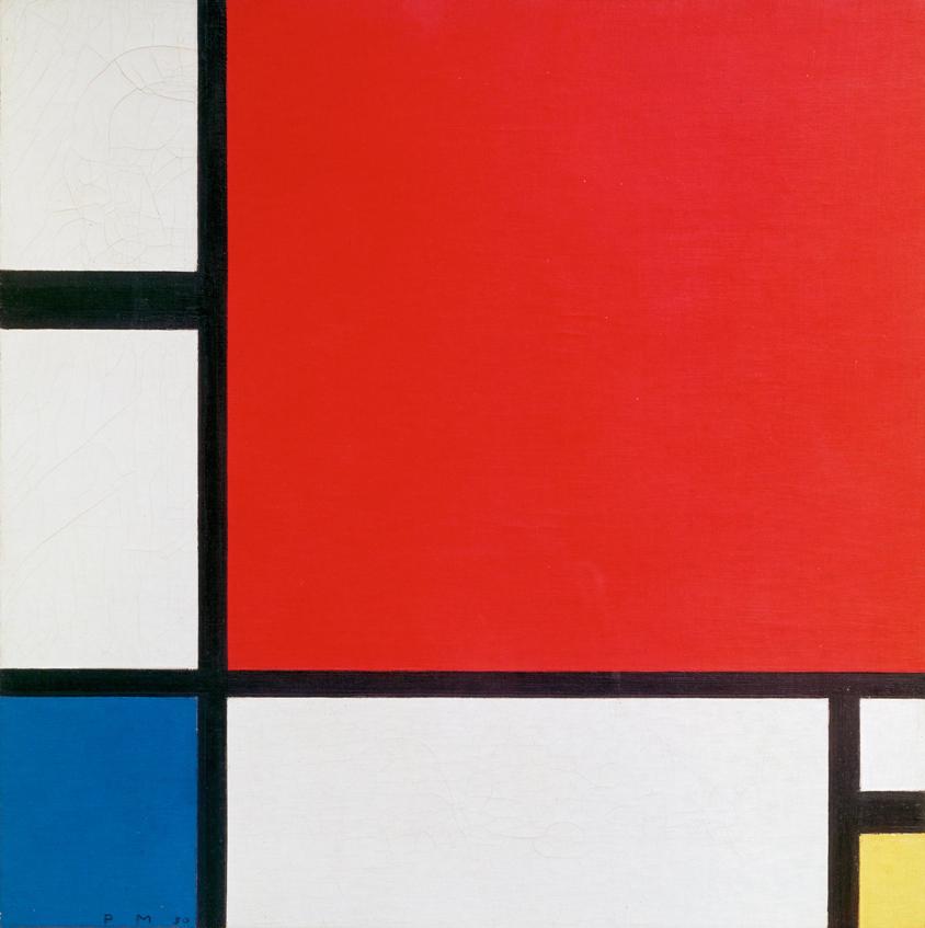 Mondrian - Kék, piros, sárga kompozíció - 1930