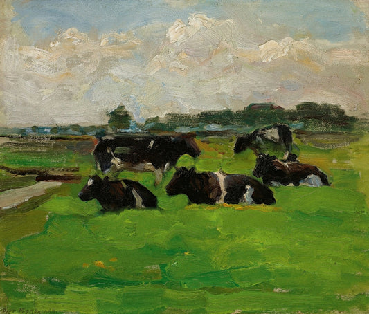 Mondrian - Tájkép öt tehénnel