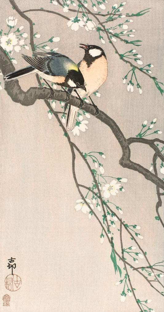 Ohara Koson - Cinkék az ágon