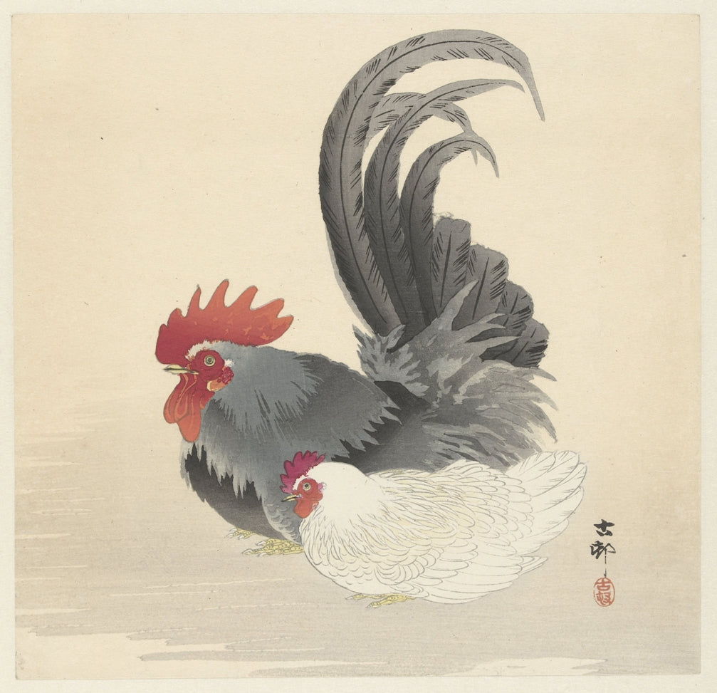 Ohara Koson - Kakas és tyúk