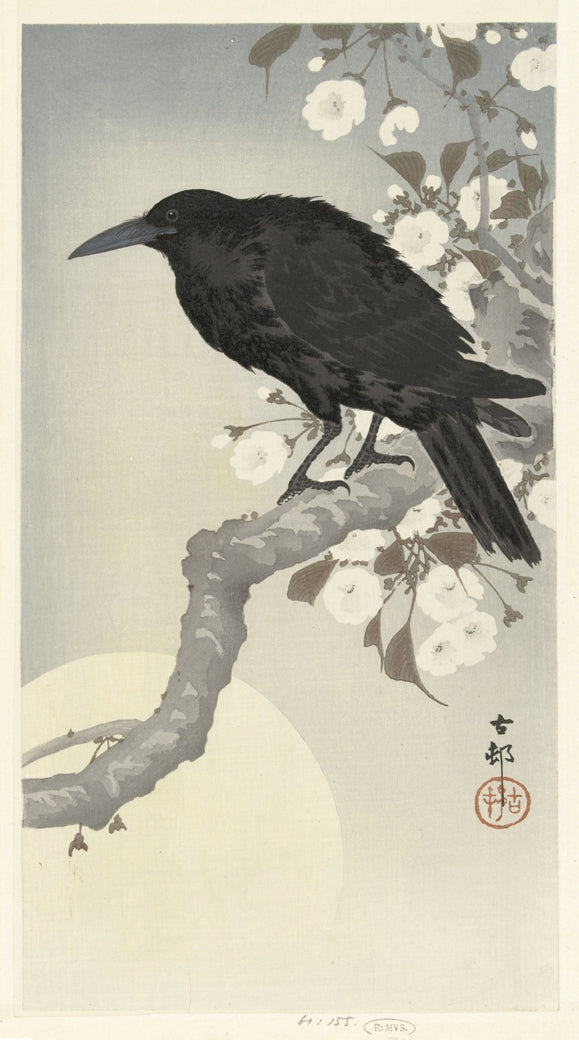 Ohara Koson - Varjú az ágon