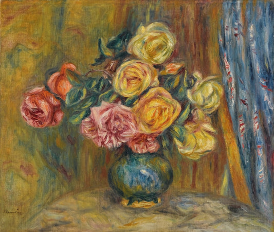 Renoir - Rózsák a kék függönnyel