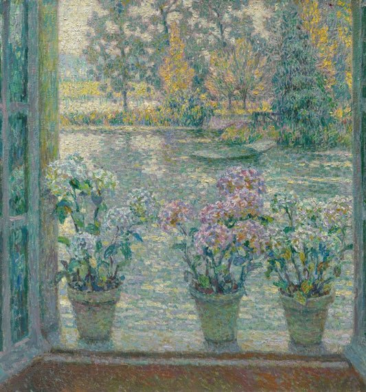 Henri Le Sidaner - Hortenziák az ablakban