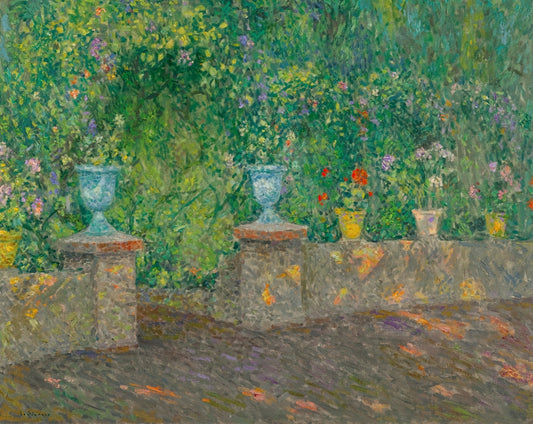 Henri Le Sidaner - Virágok a lugas alatt