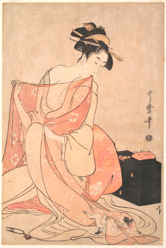 Utamaro Kitagawa - Hölgy cicával