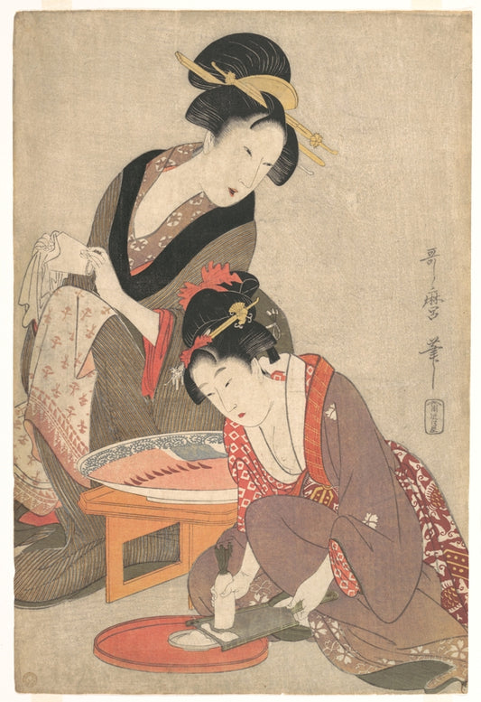 Utamaro Kitagawa - Sashimi készítés