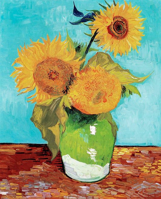 Vincent van Gogh - Napraforgók zöld-fehér vázában