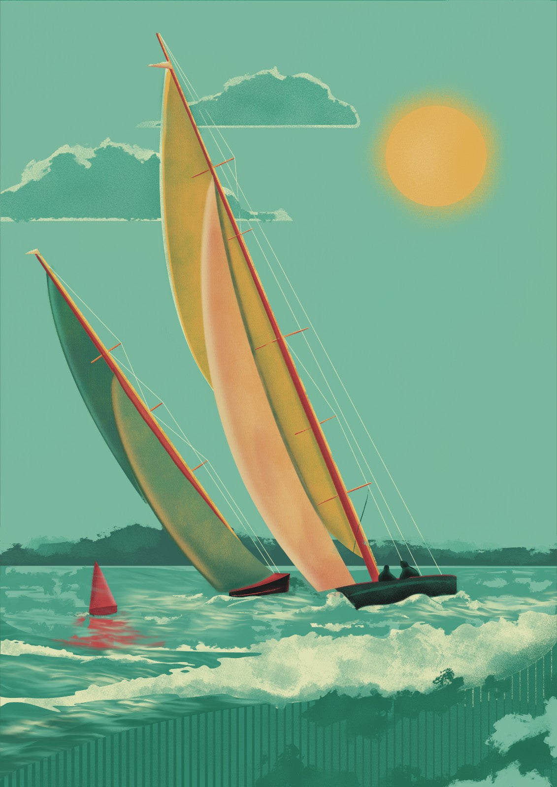 Vitorlások a hullámzó Balatonon